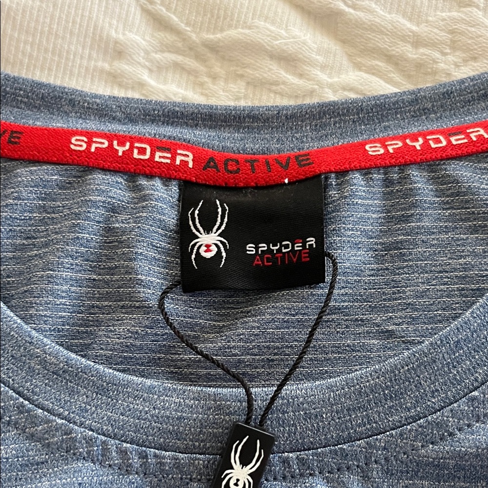 Spyder Blue Tee with Red Trim